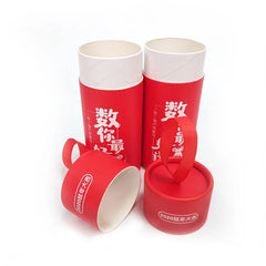 Electronics Package Printing Logo Red Paperboard Cylinder Round  USB Cable Custom Cardboard Paper Tube Box