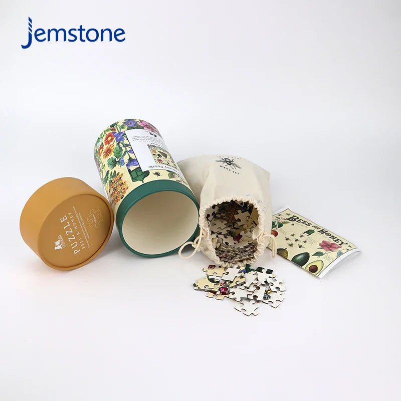 Custom Eco-Friendly Luxury Kraft Cylinder Packaging for Food Clothes Recyclable Cardboard Toy Bee Puzzle Paper Tube