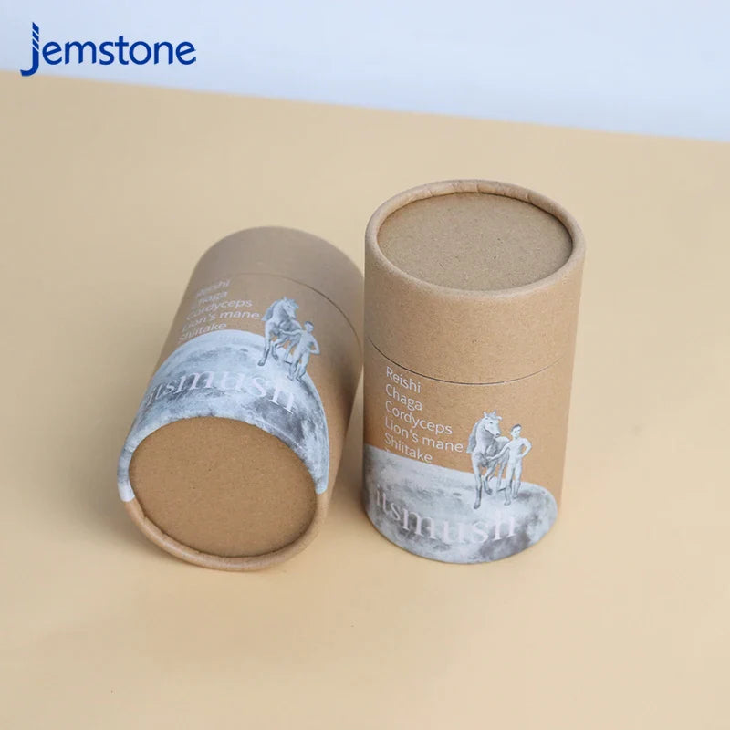 Custom Printed Creative Round Kraft Packaging Can Food Boxes 4 oz Cardboard Paper Tube Packaging for Tea Coffee