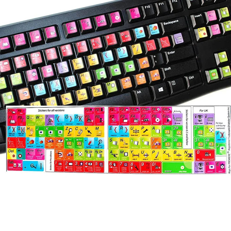 Laptop Keyboard Stickers Custom Language Azerty Keyboard Letter Stickers Spanish Arabic French PC Universal Keyboard Stickers