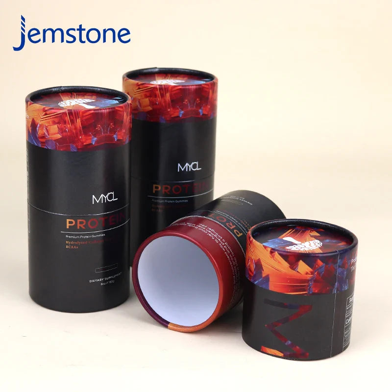 Eco-friendly Custom Luxury Kraft Cardboard Food Dietary Supplement Collagen Powder Tube Packaging Tea Coffee Candy Paper Tube