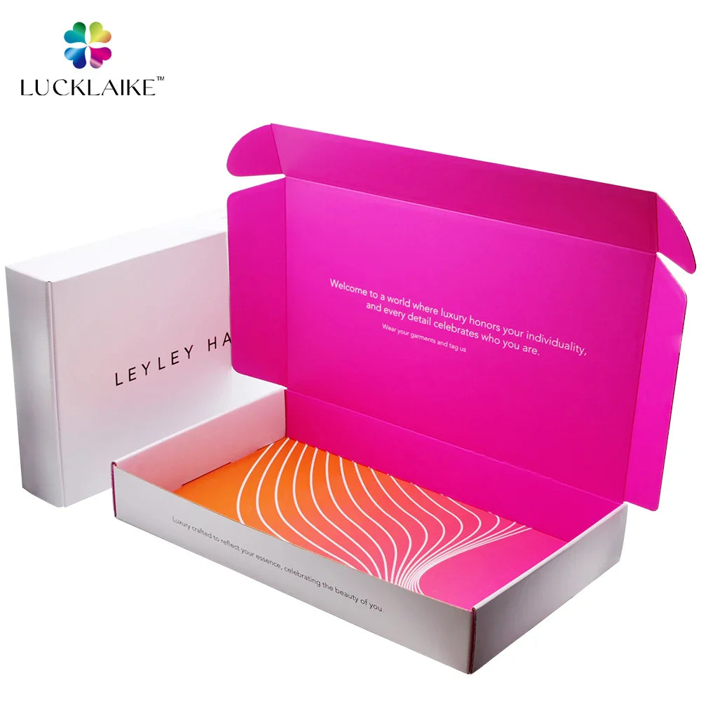 Luxury Corrugated Press on Post Underwear t Shirt Clothing Fold Gift Packaging Mailing Shipping Boxes Custom logo