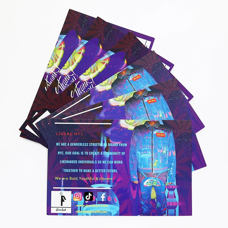 High Quality Free Sample Full Color Printing Luxury Business Cards Recyclable Paper Visit Card Greeting Thank You Card with logo