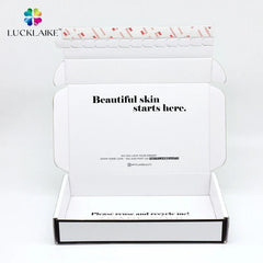 Custom White Corrugated Package Shipping Mailing Packing Boxes Small Beauty Mailer Emballage Carton Clothing Box