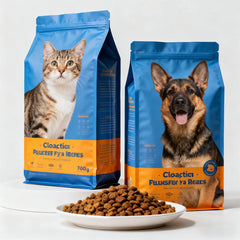 Cat Dry Food Treat Resealable Zipper Flat Bottom Dry/Pet Foil Eight Side Seal Feed Snacks Plastic Mylar Pouch