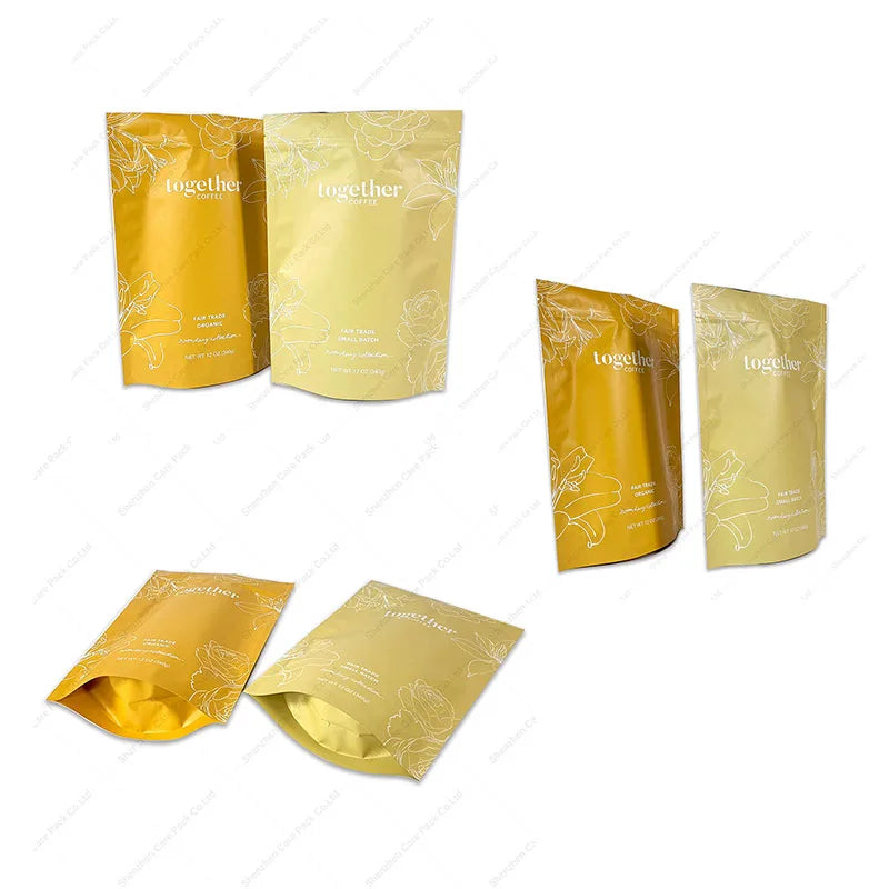 Custom Printed Plastic Coffee Bean Dry Fruit Stand up Pouch with Zipper Cafe Glossy High Quality Pet Food Snack Bag Packaging