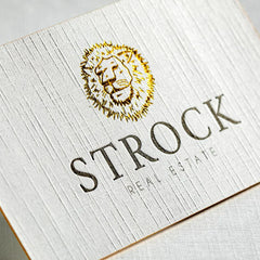 Custom White Textured Cotton Material Luxury Gold Foil Embossed Business Card Linen Textured Card Stock 300gsm for Card Making