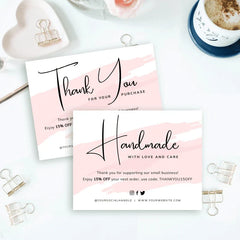 Custom Luxury Design Thank You Cards Jewelry Care Card Printable Instruction for Small Business Care Card