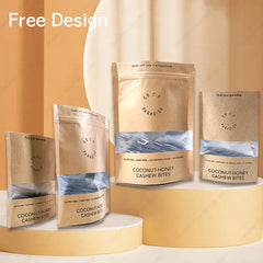 Sealable Aluminum Nuts Doy Pack Snack Dry Edible Mylar Kraft Craft Ziplock Standing Pouch for Food