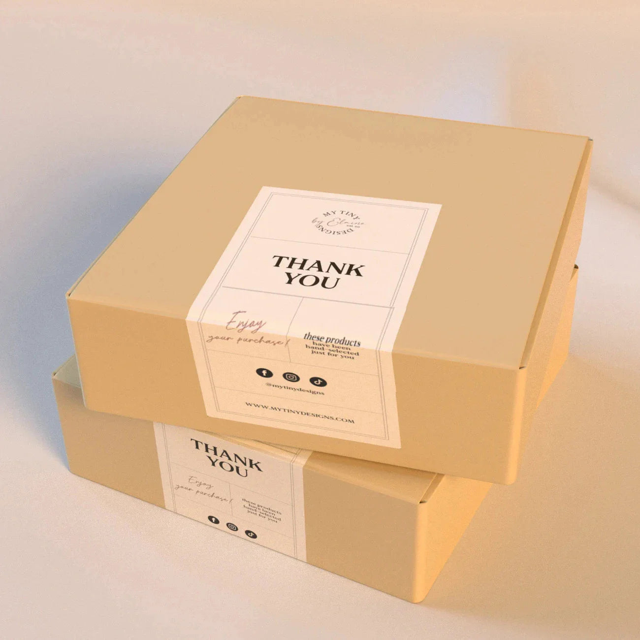 Customized Waterproof Matte Roll Sticky Self Adhesive Labels Etiquette Shipping Box Packaging Security Seal Thank You Stickers