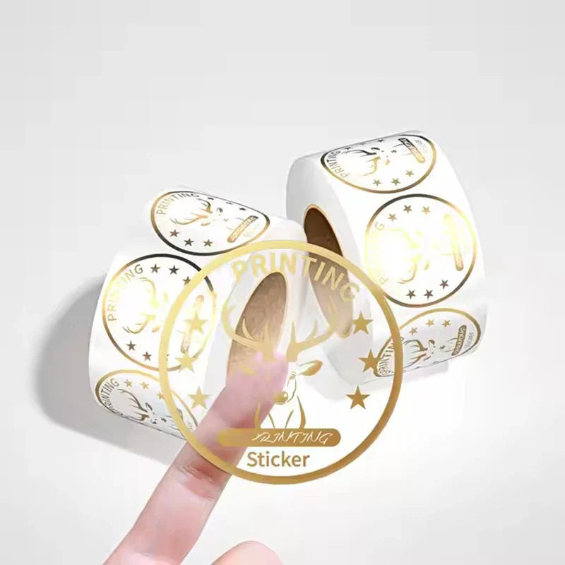 Custom Sticker Roll Waterproof Adhesive Vinyl Brand Logo Sealing Round Business Logo Sticker for Cosmetic Food Packaging Labels
