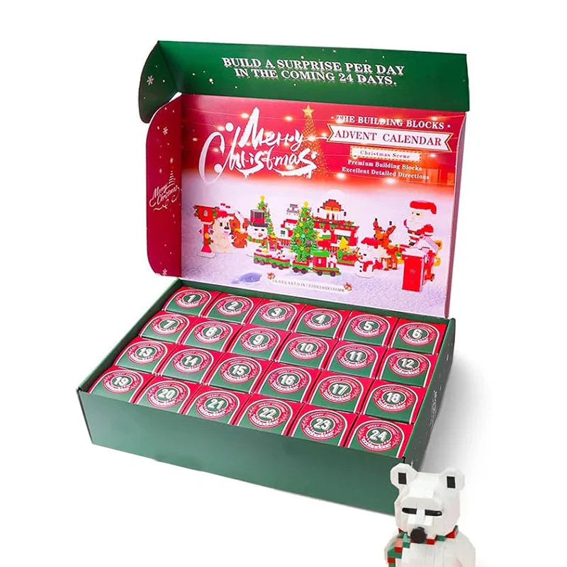 Custom Personalized Handmade 12/24 Days Christmas Packaging Gift Box Luxury Empty Blank Advent Calendar Box With Logo