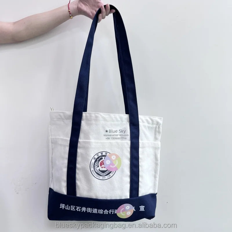 Eco-Friendly Organic Canvas Tote Bag - Reusable Grocery Bag, Zero Waste Shopping Essential