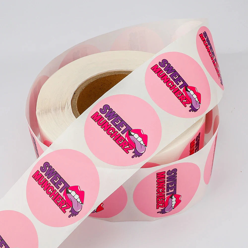 Custom Sticker Roll Waterproof Adhesive Vinyl Brand Logo Sealing Round Business Logo Sticker for Cosmetic Food Packaging Labels