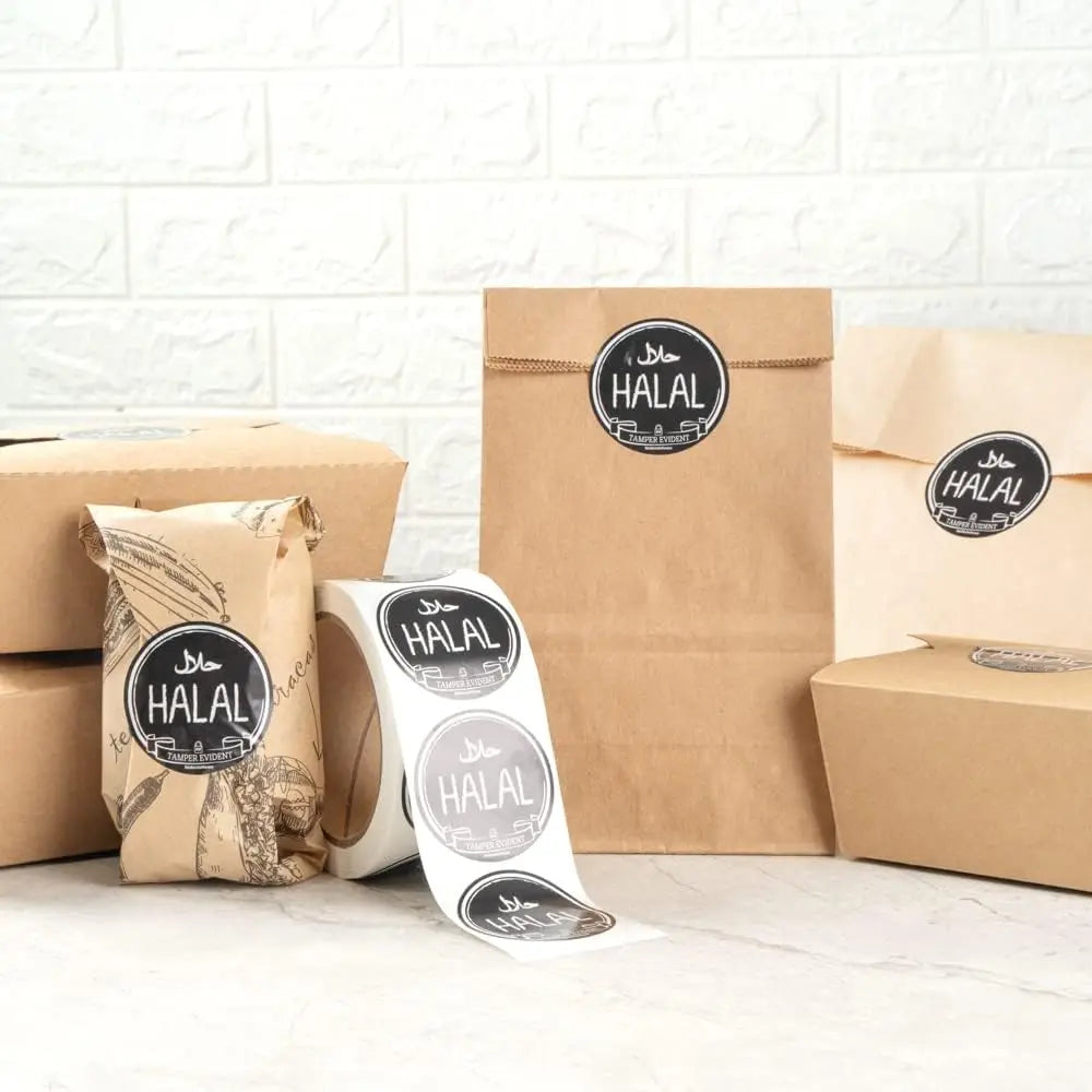 Custom Eco Friendly Food Grade Take Out Kraft Paper Bag Label Roll Packaging Safety Seal Sticker for Fast Food Delivery Bag