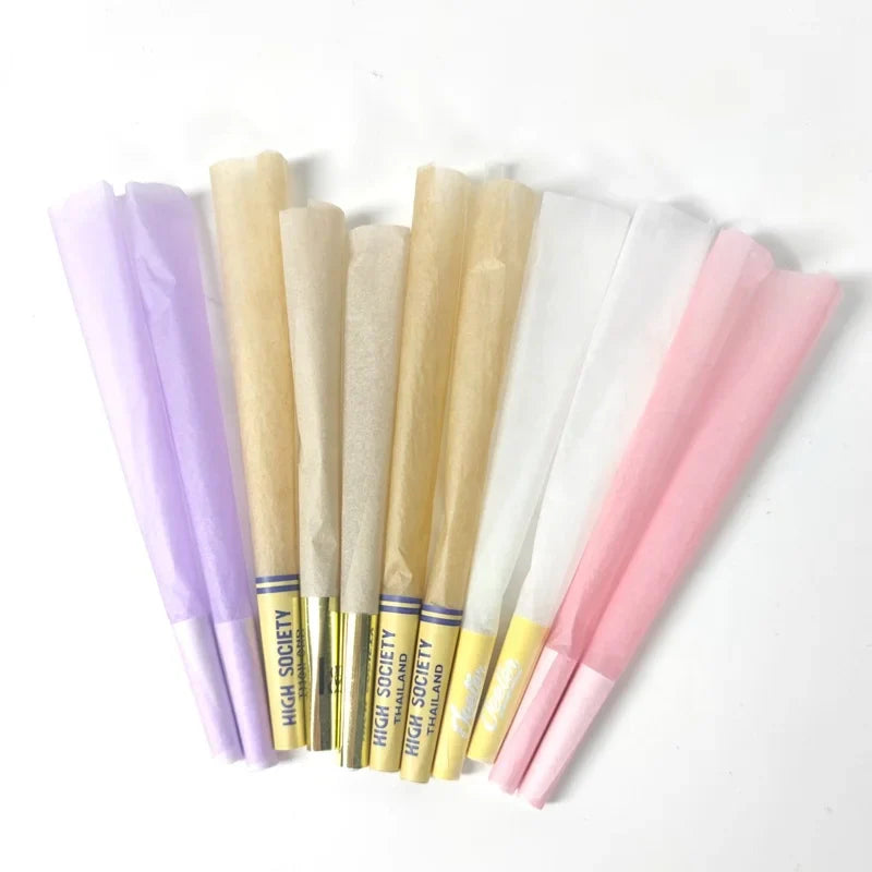 100% Organic Custom Logo Pre 1 1/4 Rolling Smell Child Proof  Natural Brown Raw Papers Cones Rizlas Rolls Wraps with Tips