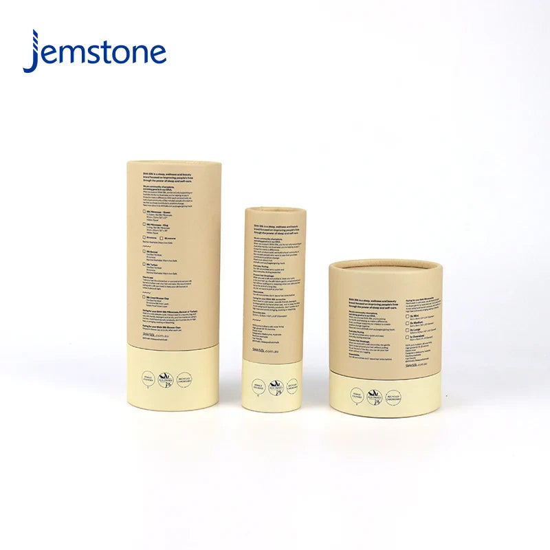 Custom Eco-Friendly Brown Luxury Kraft Cardboard Silk Scarves Cylinder Box Packaging T-shirt Paper Tube for Clothing
