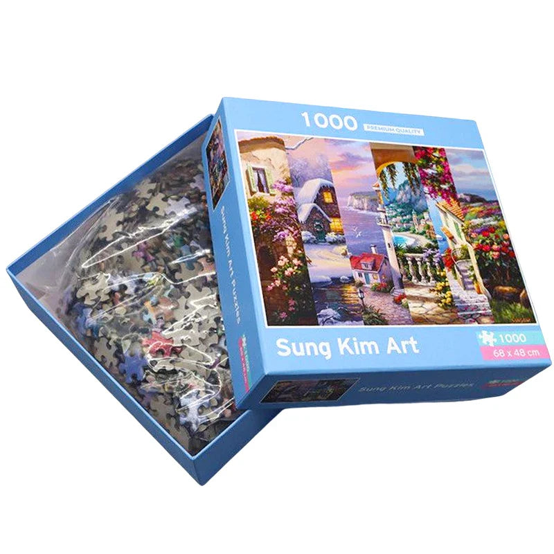 Print Personalized Brain Game 500&1000 Pieces Adult Jigsaw OEM 1000pcs Large Custom Puzzles