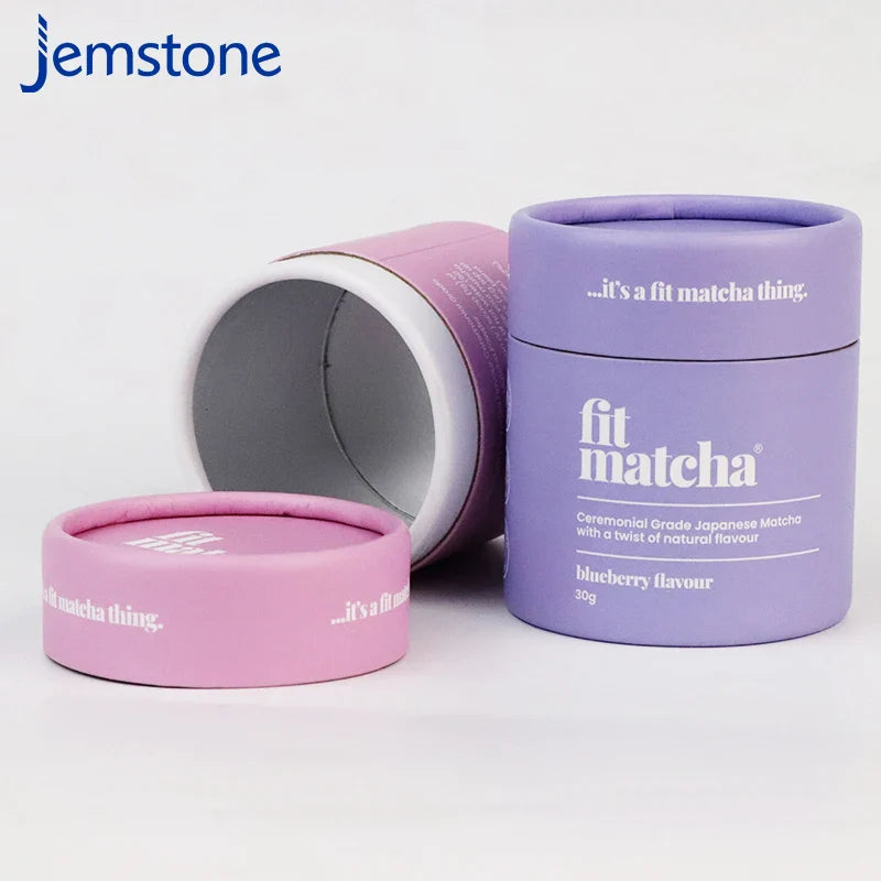 Spot-Color Printing Custom Matcha Round Box Food Grade Packaging Powder Paper Tube Tea Candy Coffee Been Paper Tube Packaging