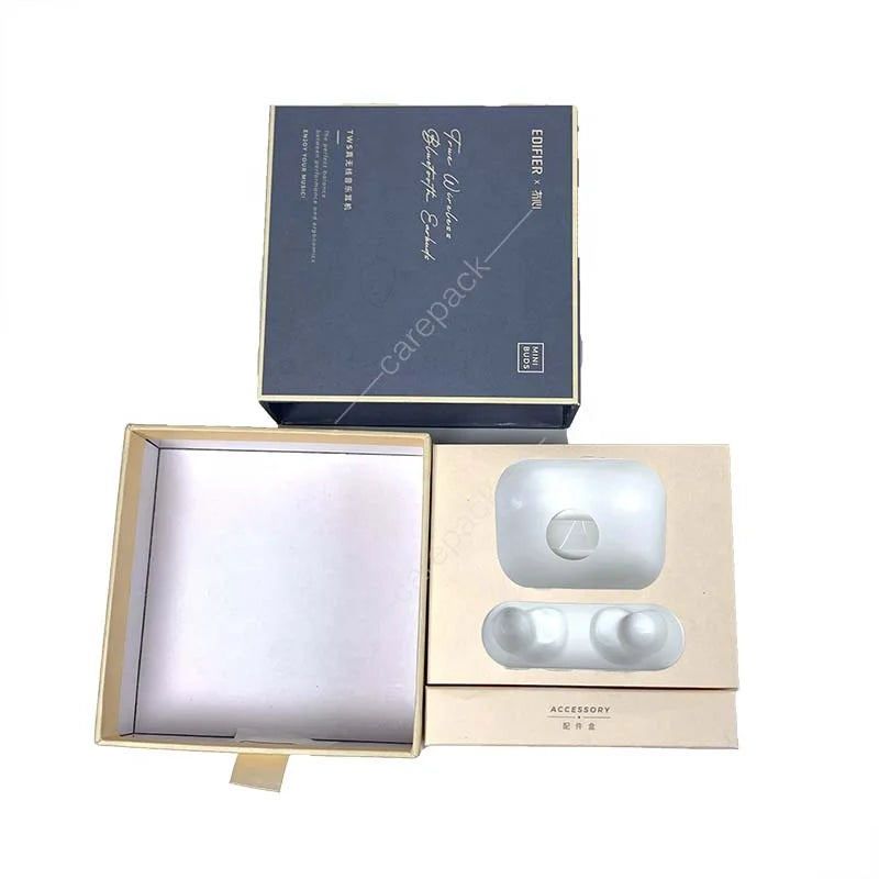 Custom Printing Luxury Cardboard Drawer Electronics Earphone Headphone Gift Packaging Box with Ribbon
