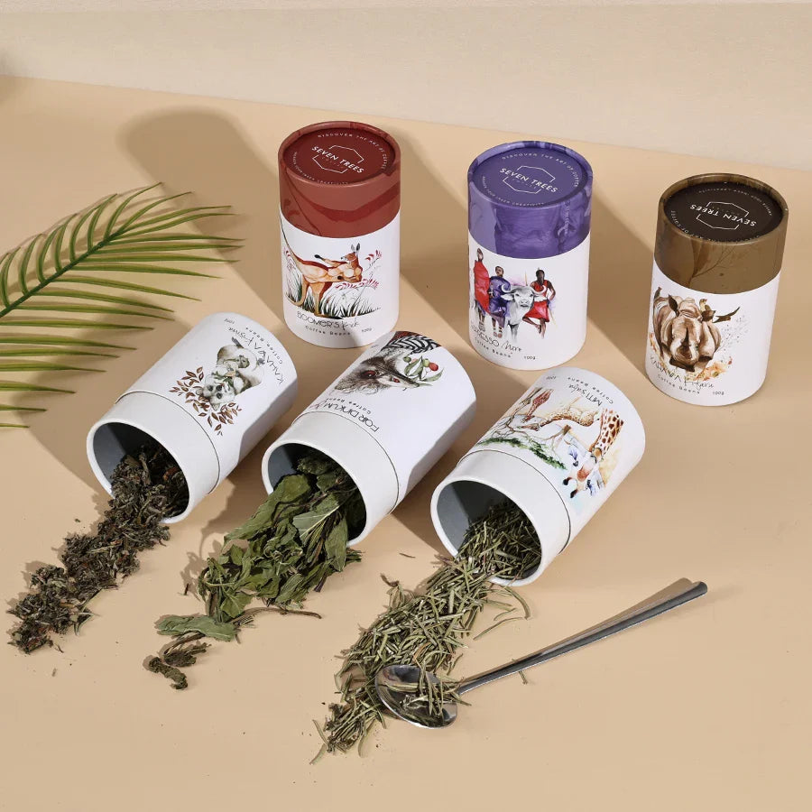 Eco Friendly Cylinder Tube Box Cardboard Tea Leaves Paper Tube Coffee Packaging