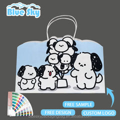 OEM/ODM Customized Cute Cartoon Paper Bag Logo Print Gift Shopping Bag with Handle White Kraft Paper Bags Thick Tote Bag