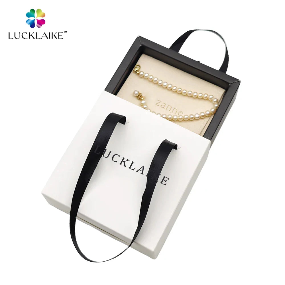Eco-Friendly Cardboard Sustainable Necklace Ring Box Packaging White Beige Drawer Paper Gift Jewelry Package Boxes