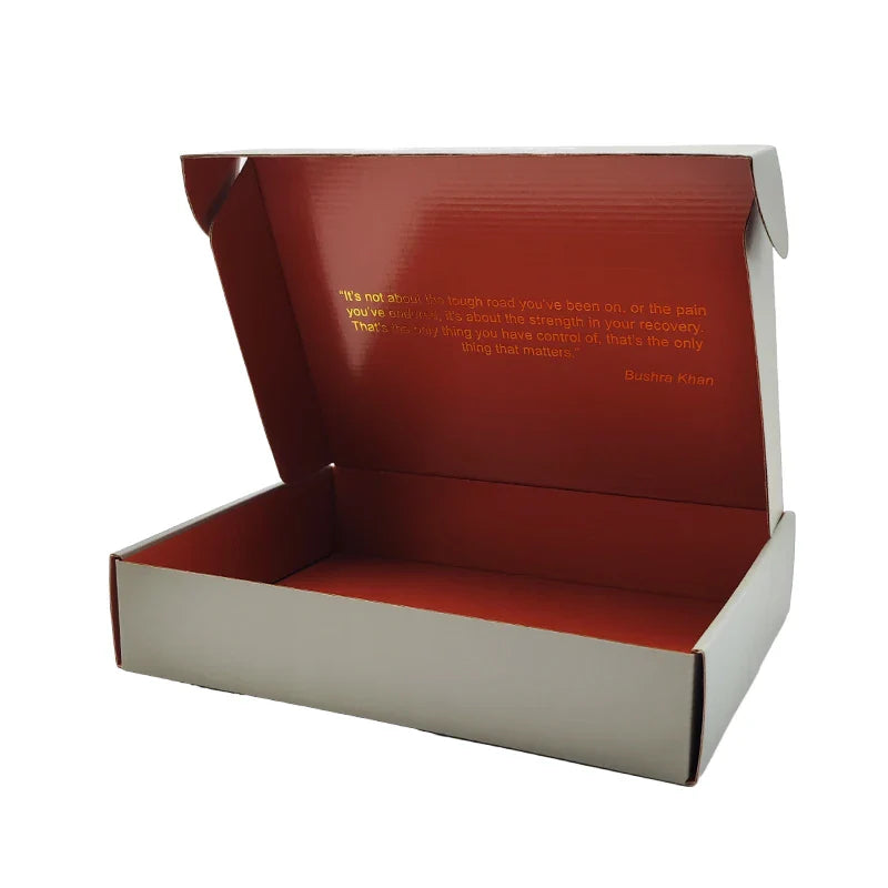 Wholesale Luxury Gold Foil Design Printed Custom Matte Grey Corrugated Cardboard Shipping Clothing Packing Box