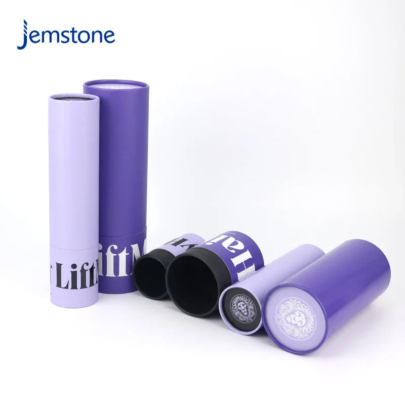 Eco-Friendly Custom Product Hair Curler Makeup Brush Luxury Round Kraft Cardboard Push up Paper Tube Cylinder Packaging