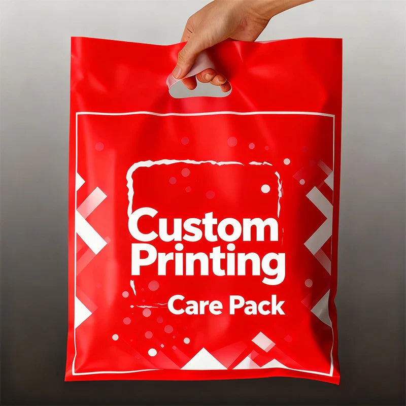 Wholesale Custom Plastic Shopping Bag With Logo Recyclable Bag Die Cut Handle Groceries Business Promotion Shopping Bags