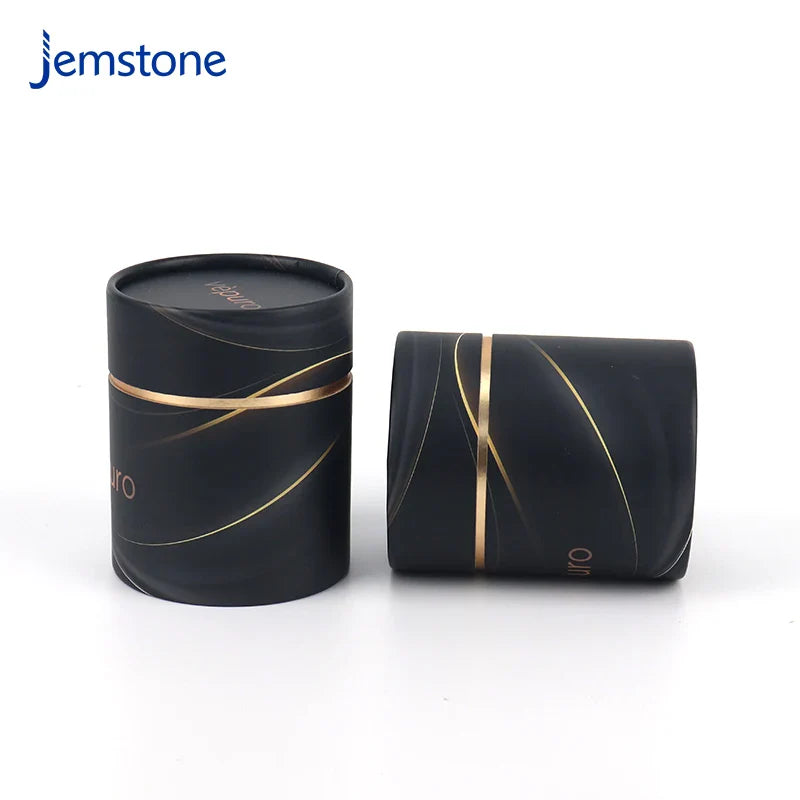 Custom Eco-Friendly Round Black Kraft Candle Cardboard Tube Box Food Tea Coffee Cylinder Packaging Cosmetic Perfume Paper Tube