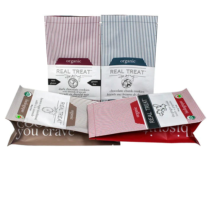 Manufacturer Printed Custom Plastic Coffee Packaging Aluminum Foil Food Cookies Coffee Bag Flat Bottom Pouch