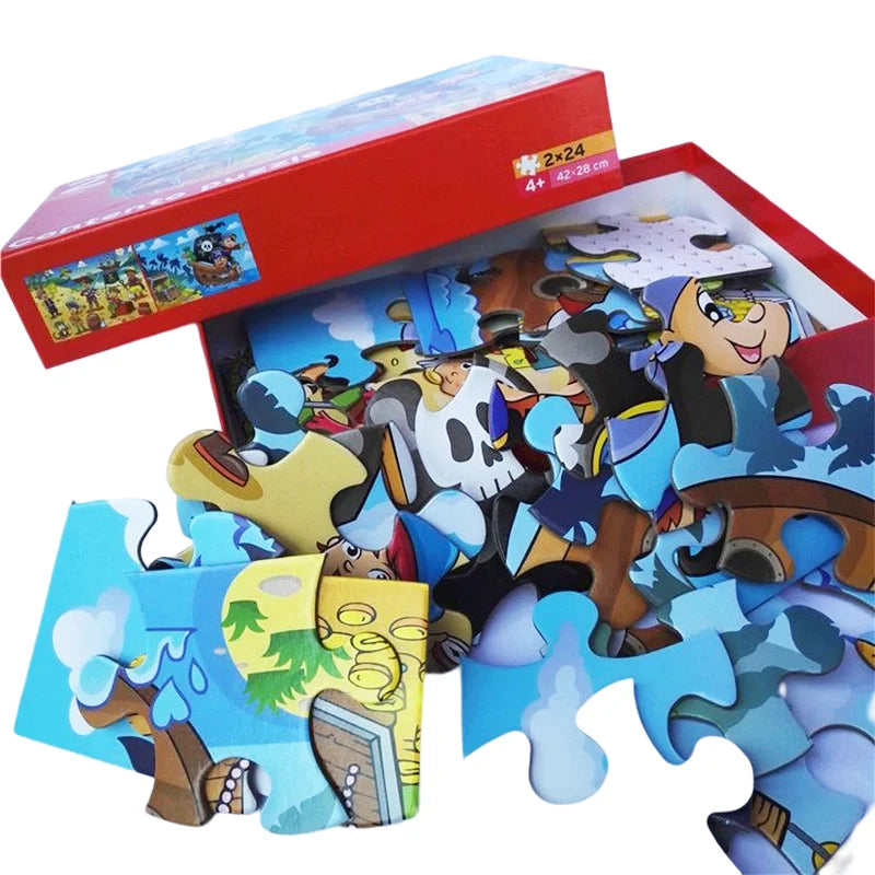Custom Cartoon Educational Brain 2*24 Piece Exercise ECO-friendly Cardboard Children Paper Jigsaw Puzzle Manufacturers for Kids