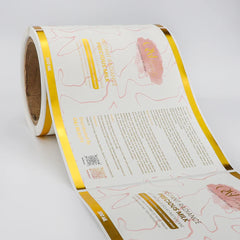 Custom Cosmetics Etiqueta Gold Foil Skincare Waterproof Adhesiva Personalizada Pegatina Logo Stickers Roll Labels for Packaging