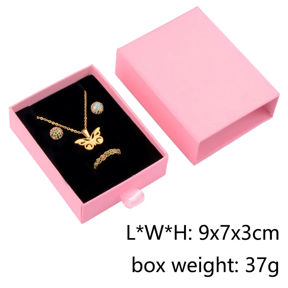 Customized Flip Cover Necklace Box With Handle Wholesale Flip Cover Jewelry Packaging Box