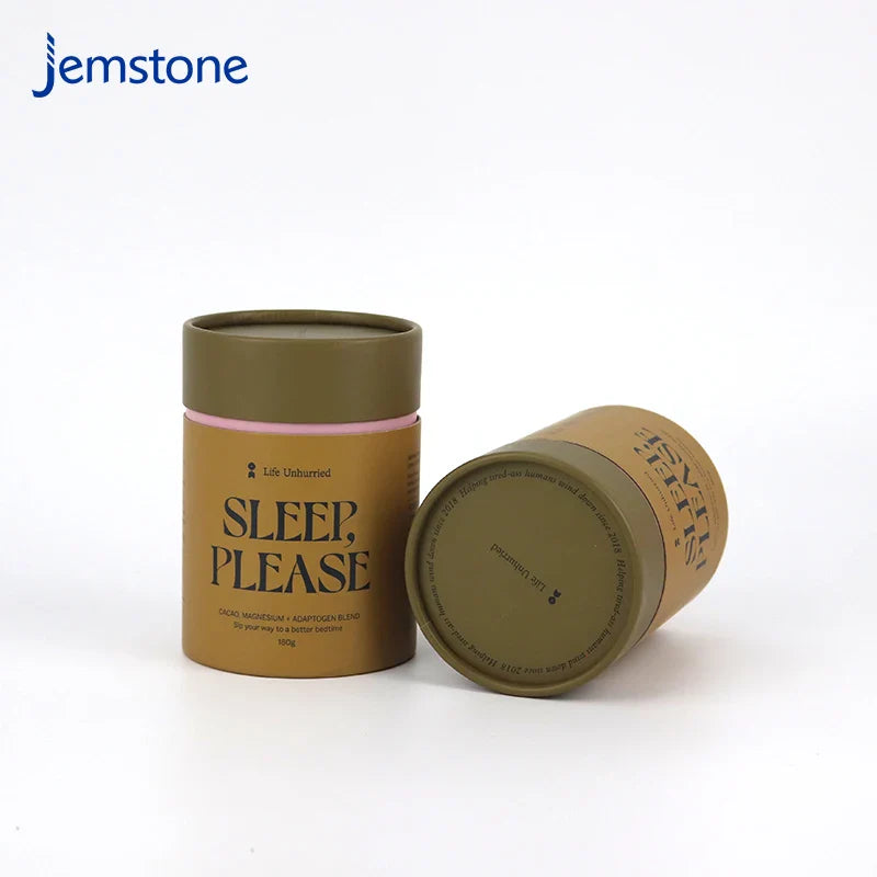 Custom Recyclable Brown Luxury Kraft Cardboard Food Tea Coffee Cylinder Box Packaging Bread Cakes Snacks Paper Tube