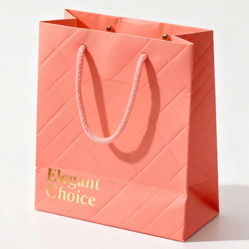 High Quality Kraft Paper Gift Clothing Boutique Recyclable Shopping Carry Carrier Bags With Twist Handles