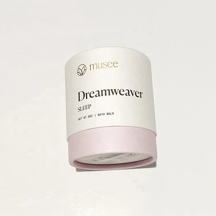 Exfoliant Package Tube Round Box White Printed Packaging Cardboard Bathbomb Boxes for Skin