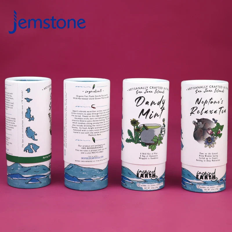 Custom Biodegradable Cardboard Cylinder Food Grade Paper Tube Packaging Tea Candle Kraft Paper Tube Packaging