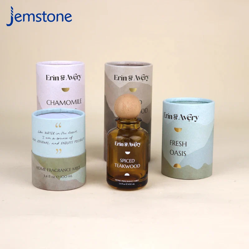 Custom Printed Skincare Essential Oil Packaging  for Perfume Bottle Cosmetic Cardboard Cylinder Powder Paper Tube