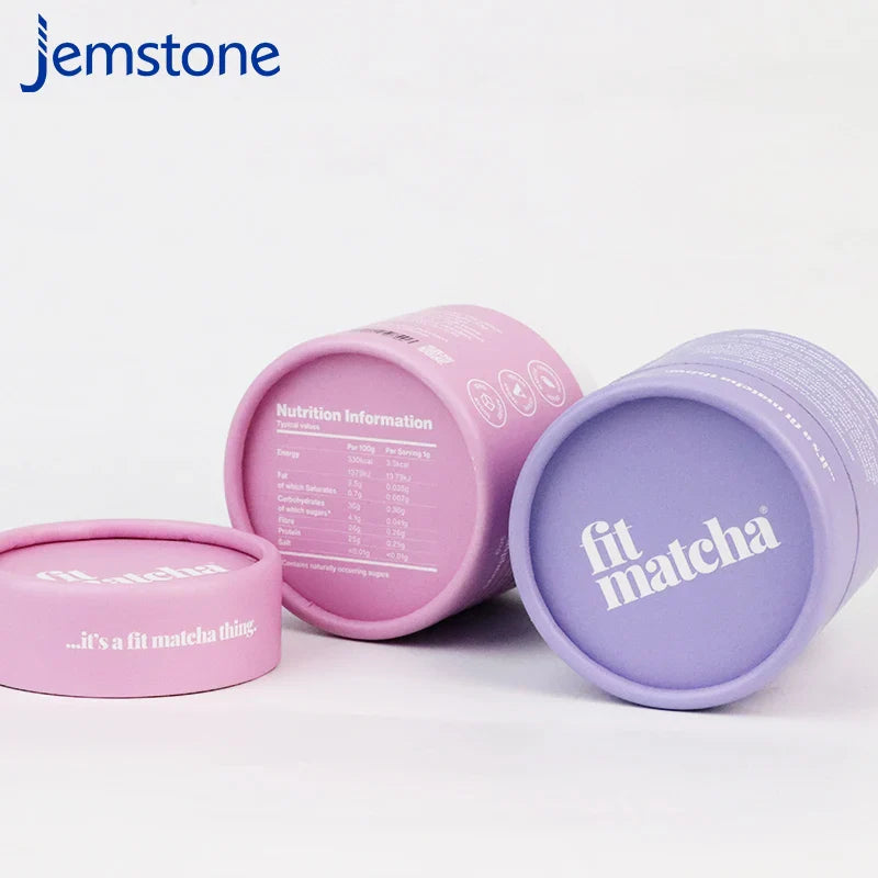 Spot-Color Printing Custom Matcha Round Box Food Grade Packaging Powder Paper Tube Tea Candy Coffee Been Paper Tube Packaging