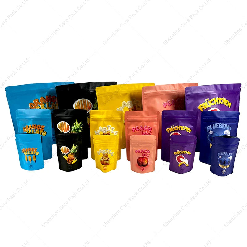 1oz 3.5g Heat Seal Mylar Bag with Zipper Resealable Smell Proof Food and Candy Edible Packaging for Pet and Canned Foods