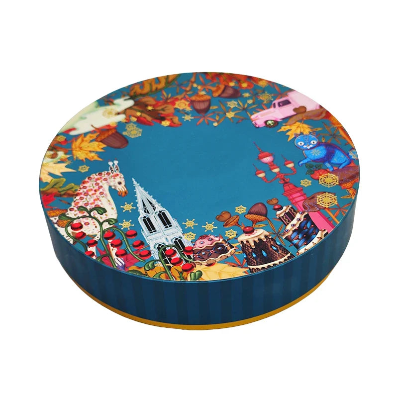 Custom Plastic Tray Circular Chocolate Macaron Gift Boxes Round Paper Packaging Box Valentine Chocolate Candy Box