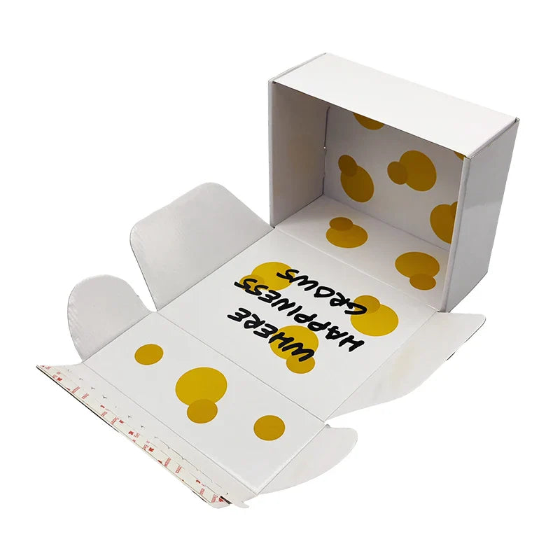 Custom E Flute Elegant Dress Apparel Clothes Packing White Emballage Cajas De Papel Mailer Box Packaging Boxes for Shipping