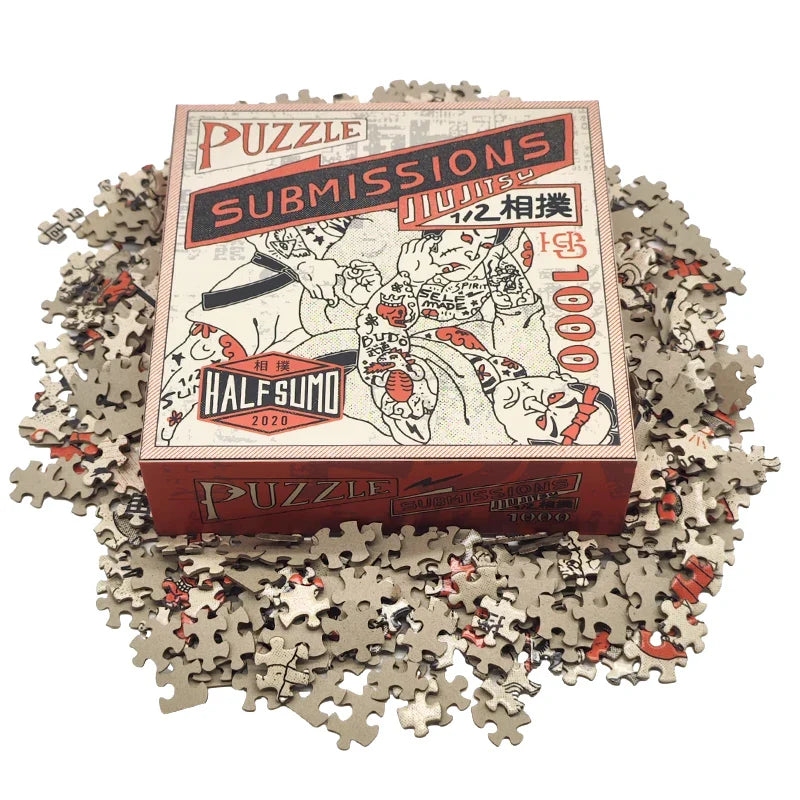 Wholesale Custom Printing Paper Cardboard Japan Sumo Brain Game Puzzles 500 1000 Pieces Jigsaw Puzzle for Kids Adults