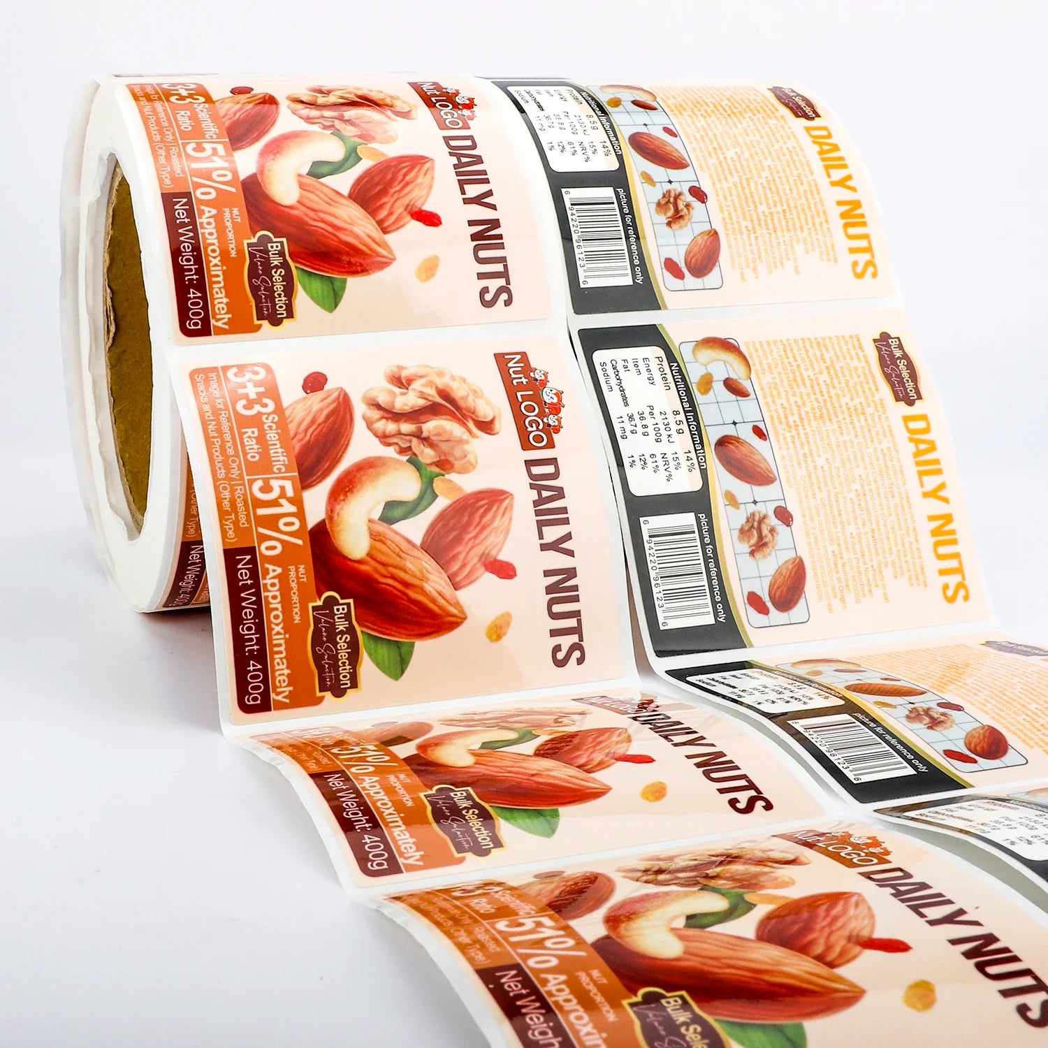 Personalized Logo Food Sticker Printing Self Adhesive Vinyl Round Waterproof Custom Packaging Roll Sticker Label for Bottle