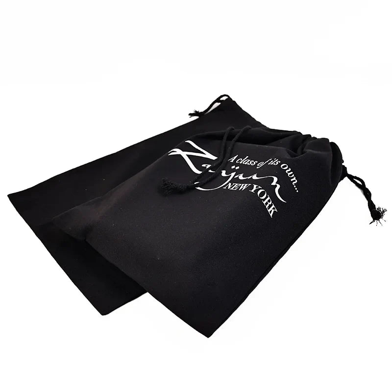 Custom Printed Logo Jewelry Drawstring Gift Present Shoe Clothes Storage High End Drawstring Cotton Dust Pouch