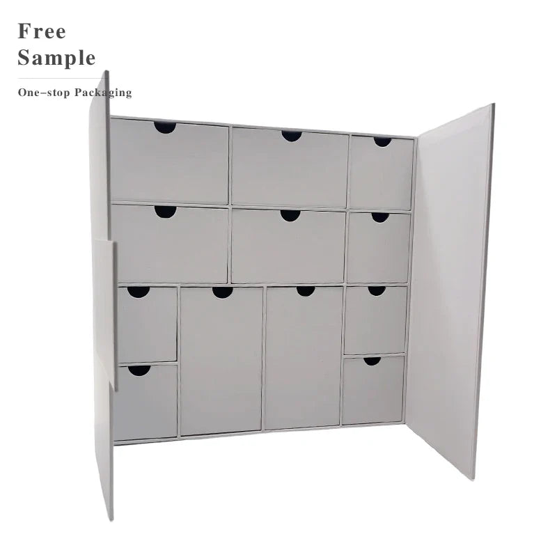 Luxury Gift Box Christmas Ramadan Eid Countdown Chocolate Cookie 24 Days Christmas Advent Calendar Packaging Box