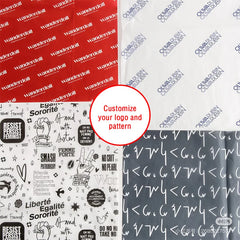 OEM/ODM Customized Luxury Waterproof White and Black Wrapping Paper with Own logo Thin Wrap Paper for Shoes/box/bags/books/Gift