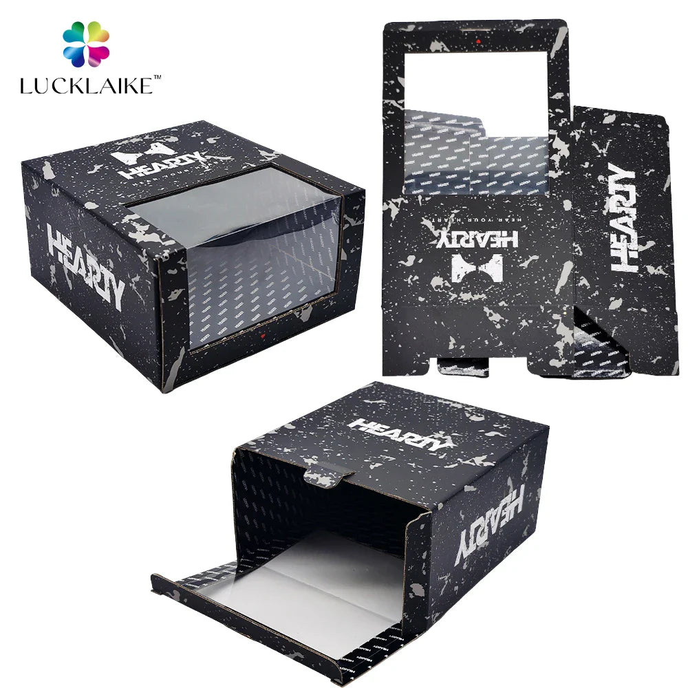 Custom Black Cardboard Beach Snap Baseball Cap Box Storage Shipping Trucker Display Hat Boxes Wholesale Packaging Box for Caps